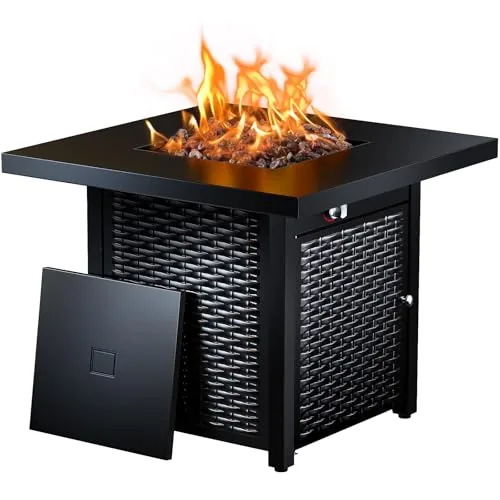 Ciays 28-Inch Propane Fire Pit Table 50,000 BTU Black