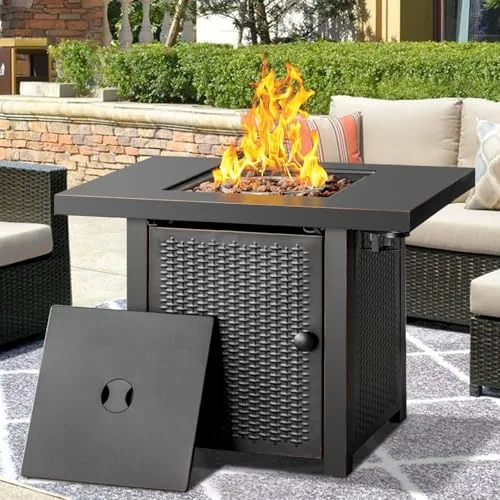 OutVue 32in Propane Fire Pit Table with Drink Holders
