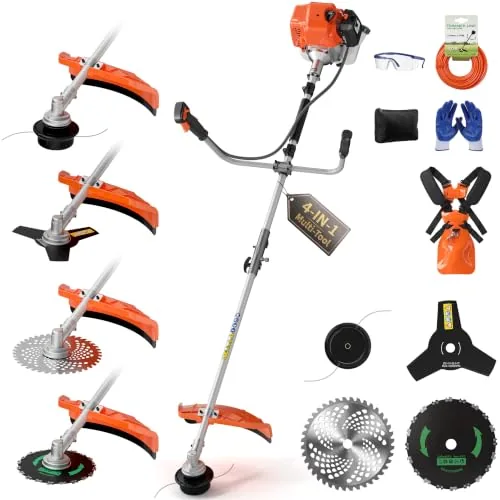 Snoonwee 52cc 4-in-1 Gas Brush Cutter with Saw Blades