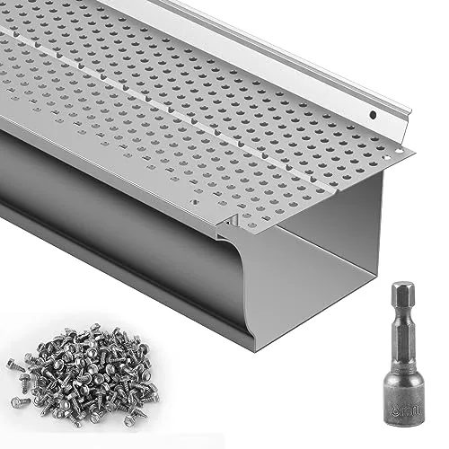 VEVOR Aluminum Gutter Guard 5-Inch 104ft DIY Cover