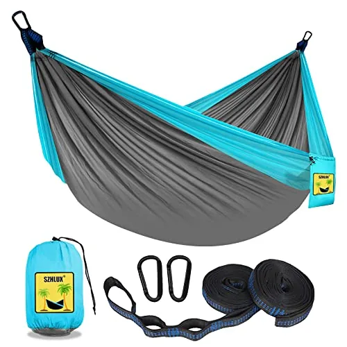 SZHLUX Double Camping Hammock with Tree Straps
