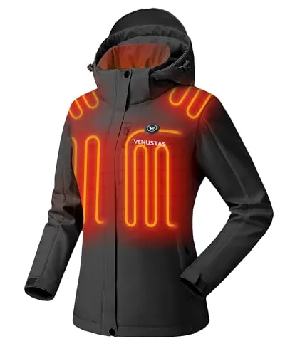 Venustas Women's Heated Jacket with Detachable Hood