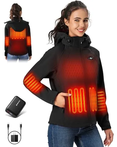 WASOTO Heated Jacket 18400mAh Battery Slim Fit Women
