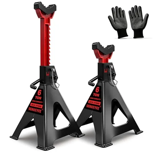 SENKEYFE 6-Ton Jack Stands Double-Pin Locking 15-23in