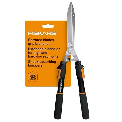 Fiskars Power-Lever Extendable Hedge Shears 10in Blades