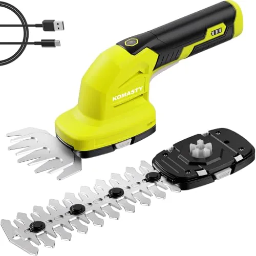 KOMASTY 2-in-1 Cordless Hedge Trimmer and Grass Shear