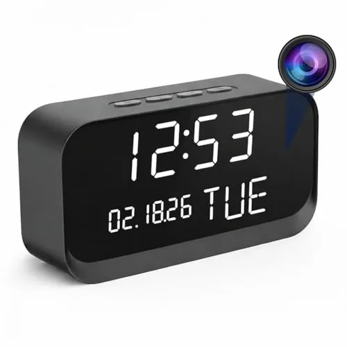 Aivisee Clock Camera 1080P Hidden Nanny Cam