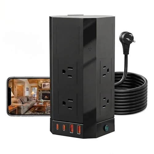 TBCR Surge Protector Tower with 5MP Hidden Camera