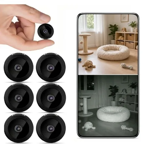 XUEVORIY 6-Pack Mini WiFi Security Camera 1080P