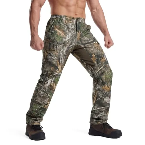 LOOGU Camo Hunting Cargo Pants 6-Pocket Water-Resistant
