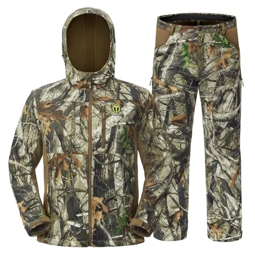 TIDEWE Silent Fleece-Lined Hunting Suit for Men