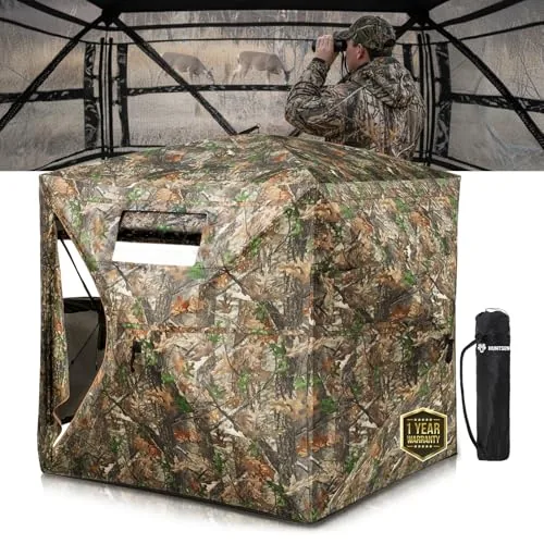 HUNTSEN Pop-Up Ground Blind 270-Degree See-Through