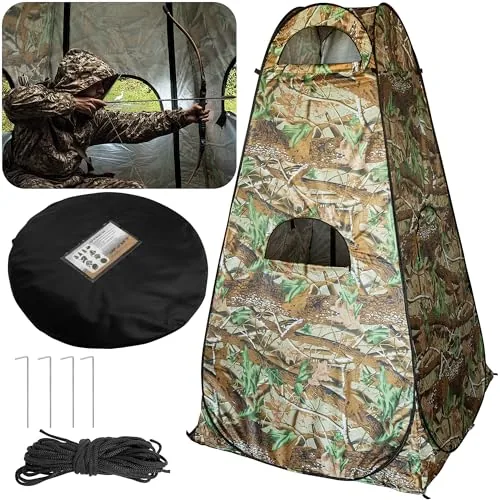 RunNico 1-Person Ground Blind 75x47x47in Camo Hunting Tent