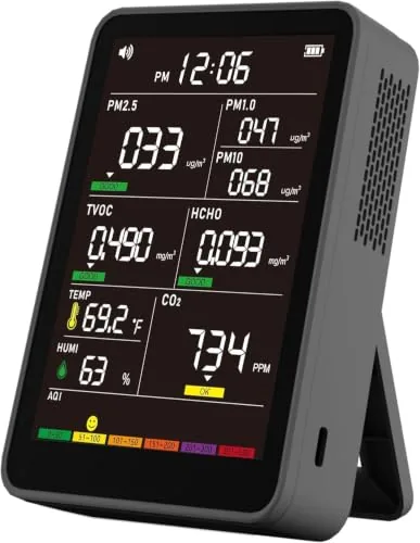 AQItech 16-in-1 Indoor Air Quality Monitor Color Screen
