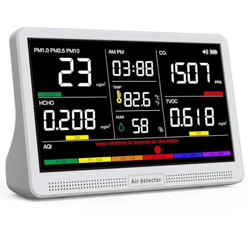 YNAK 16-in-1 Air Quality Monitor 7-inch Display