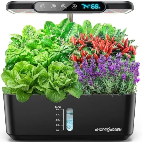 Ahopegarden 10-Pod Hydroponic Garden with LCD Monitor