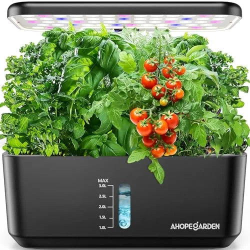 Ahopegarden 10-Pod Hydroponic Garden with LED Grow Light