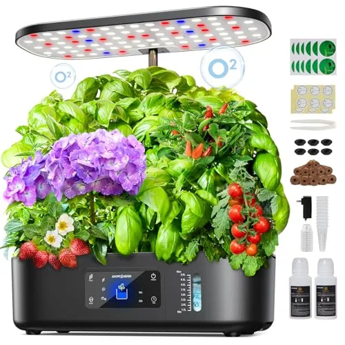 Ahopegarden 12-Pod Hydroponic Kit with LCD Panel