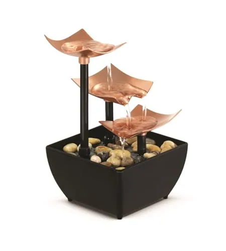 Homedics 3-Tier Tabletop Waterfall Fountain with River Rocks