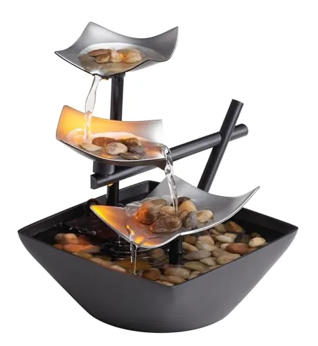 Homedics EnviraScape Silver Springs 3-Tier LED Fountain