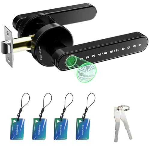 Evanshow Fingerprint Door Knob 4-in-1 Keyless Entry Lock