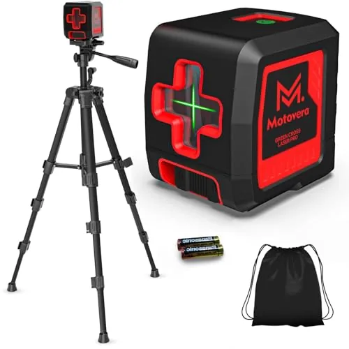 Motovera Green Cross Line Laser Level with Tripod