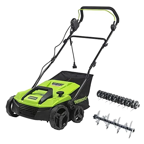 Greenworks 13A 14-Inch 2-in-1 Corded Dethatcher