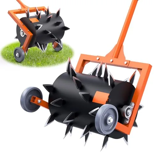 Lawnira Steel Spike Rolling Lawn Aerator 30-Tine