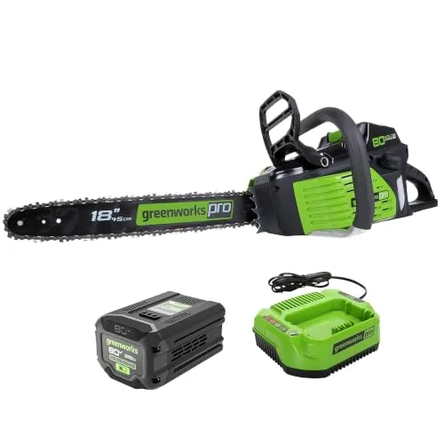 Greenworks 80V 18in Brushless Cordless Chainsaw + 2Ah Battery