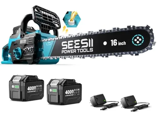 Seesii 40V 16-Inch Brushless Cordless Chainsaw