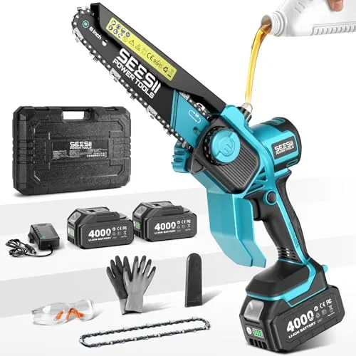 Seesii 8-Inch Cordless Mini Chainsaw Brushless 1000W