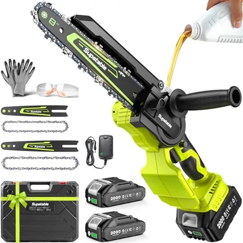 Supstable Mini Chainsaw 8in & 6in Dual Bar Cordless