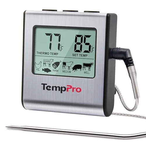 TempPro TempTrack Leave-In Meat Thermometer with LCD