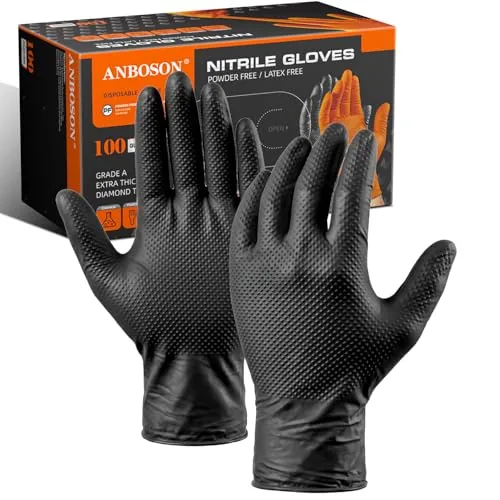 ANBOSON 10 Mil Heavy Duty Nitrile Gloves 100ct