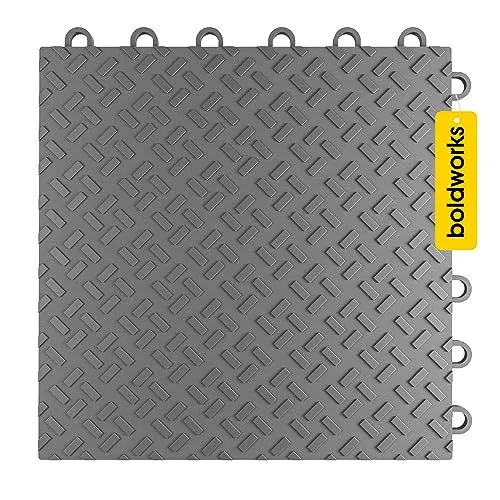 Boldworks Interlocking PP Garage Tiles 48-Pack 12x12in