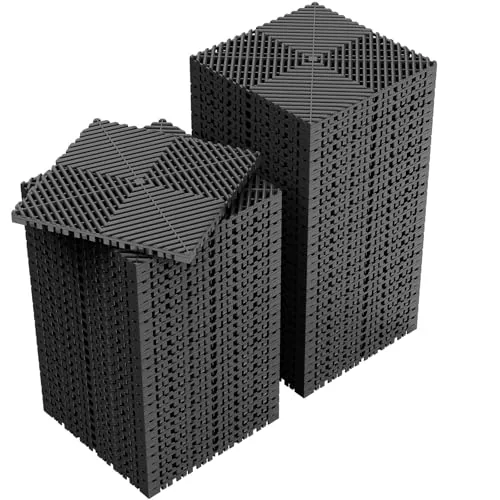 Jocoevol 60-Pc Interlocking Drain Tiles 12x12 Black