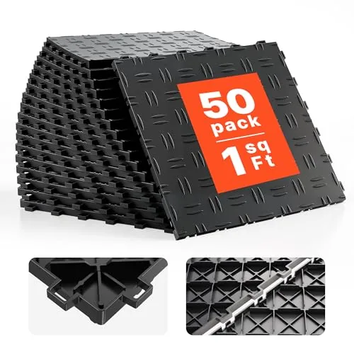 VEVOR Interlocking Garage Floor Tiles 0.53in 50-Pack