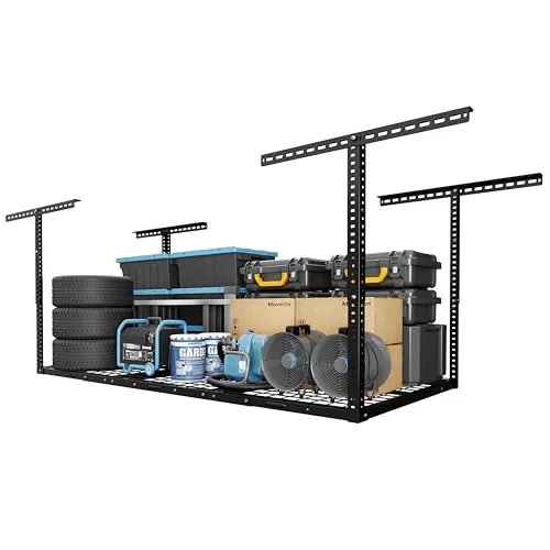 FLEXIMOUNTS 3x6 Overhead Garage Ceiling Storage Rack Black