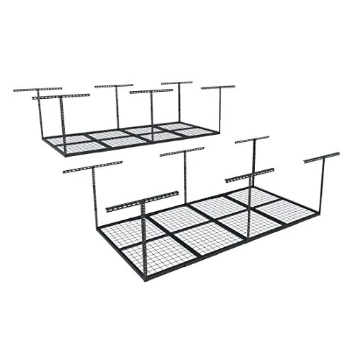 FLEXIMOUNTS 4x8 Overhead Garage Storage Rack 2-Pack Black