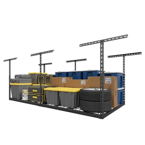 Jusgym 3x6FT Overhead Garage Rack 450LB 9-Beam