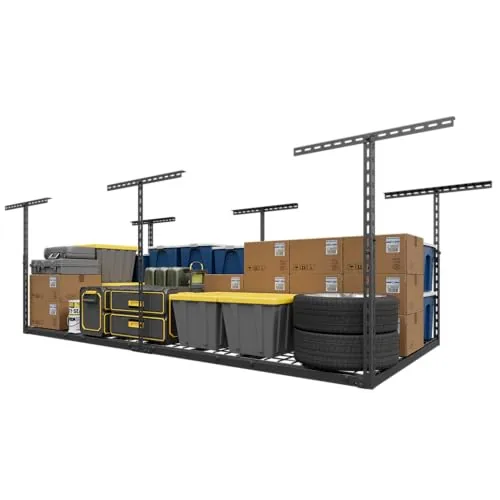 Jusgym 4x8FT Overhead Garage Rack 750LB 9-Beam