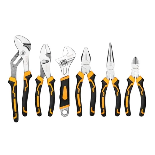 6PCS Pliers Set, 10" Water Pump Plier 8" Slip Joint/Linesman