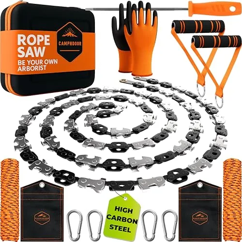 CAMPNDOOR 53-In Rope Saw 360-Degree Dual-Sided Chain