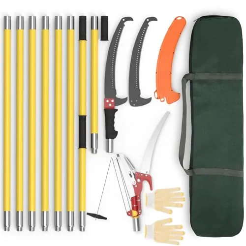 LETYANGER Extendable Pole Saw 7.3-27ft with Pruner