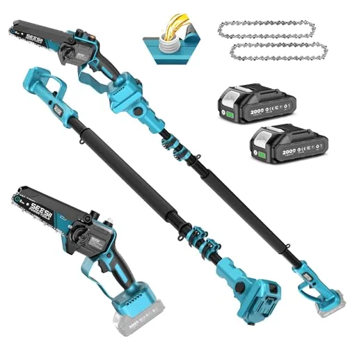 SEESII 2-in-1 Cordless Pole Saw 10ft Reach