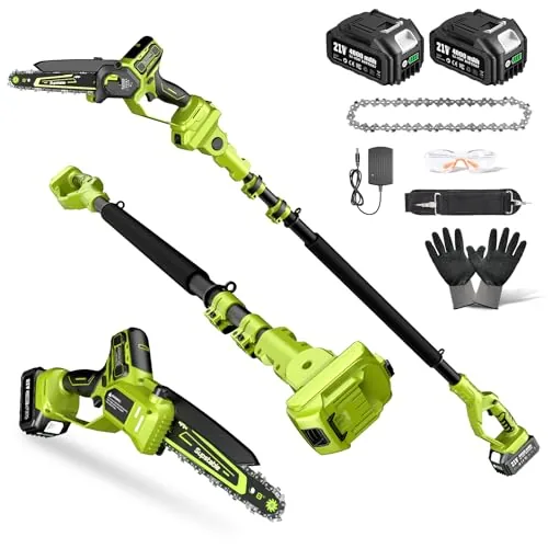 Supstable 2-in-1 Cordless Pole Saw 8-Inch Brushless