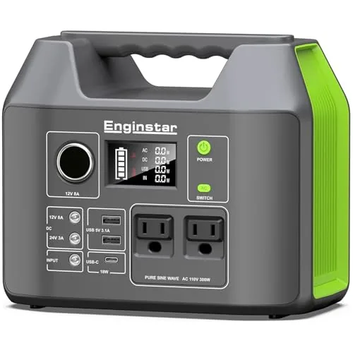 EnginStar 300W Portable Power Station 296Wh Pure Sine Wave