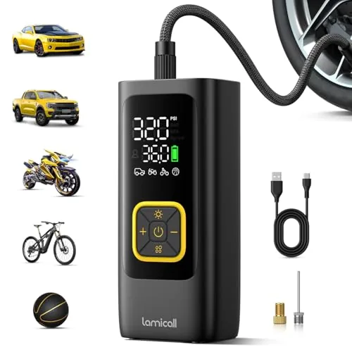 Lamicall Cordless Tire Inflator 150 PSI 4X Faster