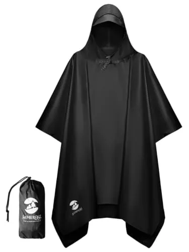 SaphiRose Hooded Rain Poncho PU 5000MM Waterproof
