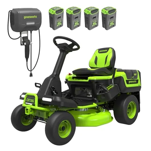 Greenworks 60V 30-Inch Riding Mower 4-Battery Bundle